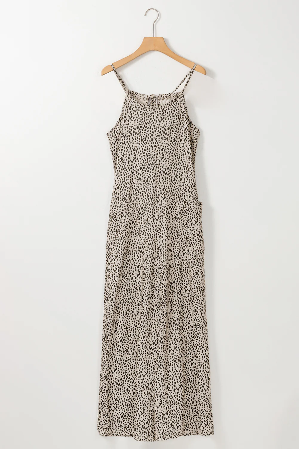 Leopard Print Wide Leg Spaghetti Straps Jumpsuit