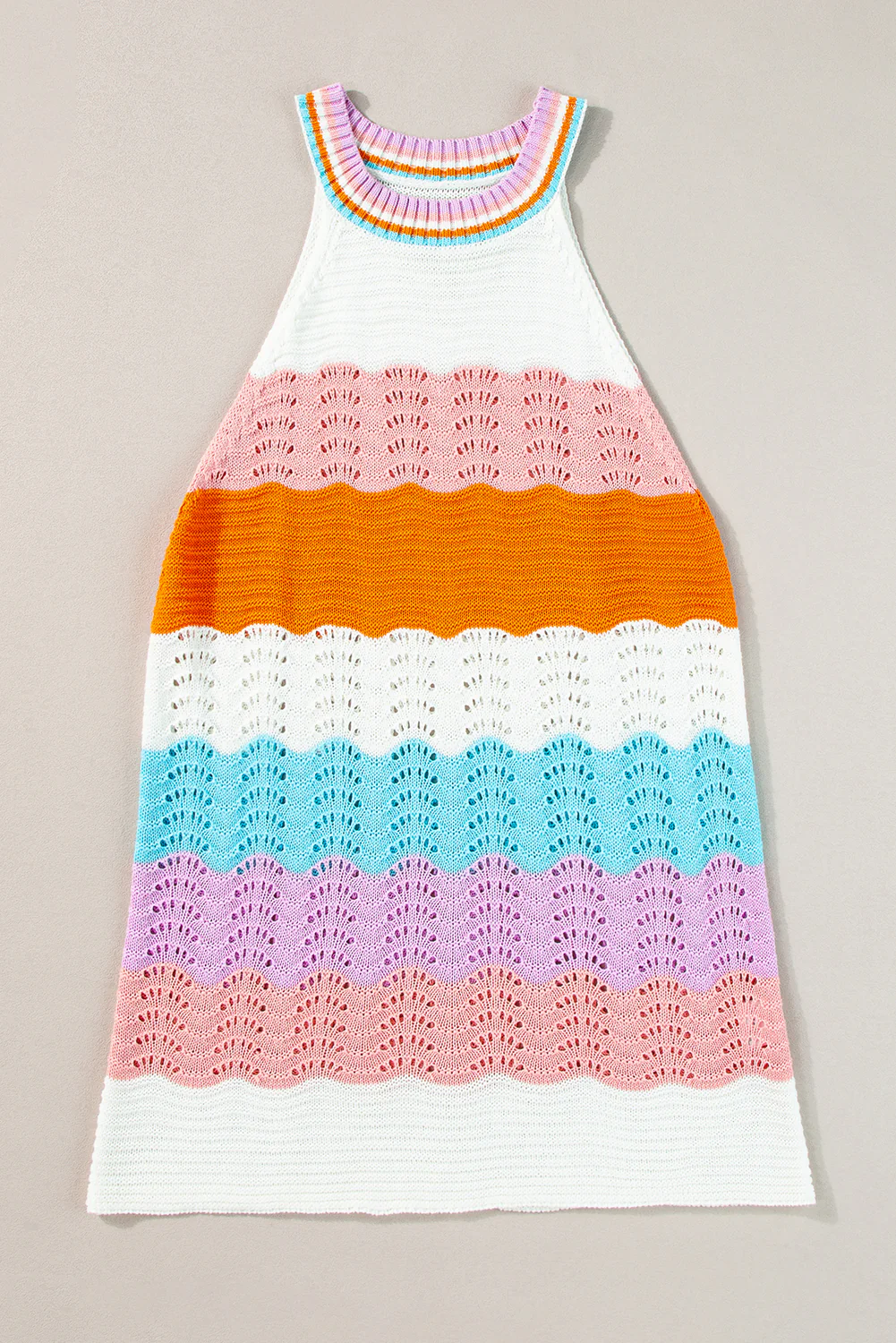 Textured Knit Sleeveless Sweater Top