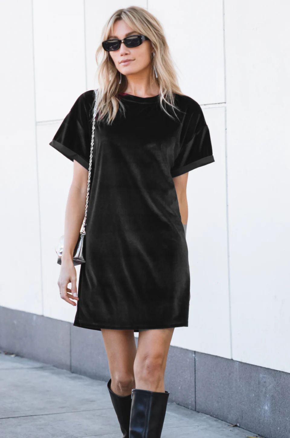 Velvet Shirt Dress
