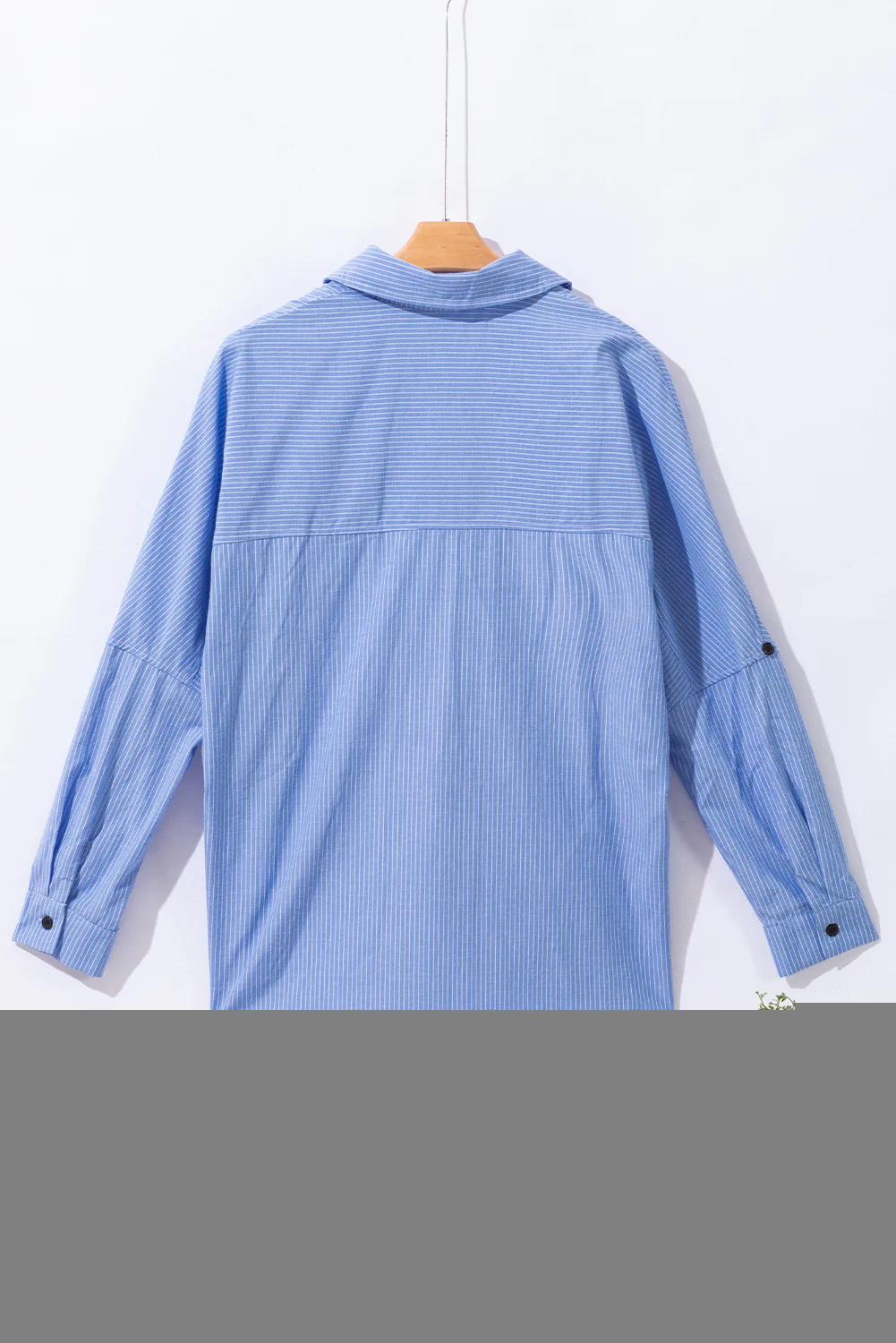 Roll-Tab Sleeve Pocketed Long Shirt