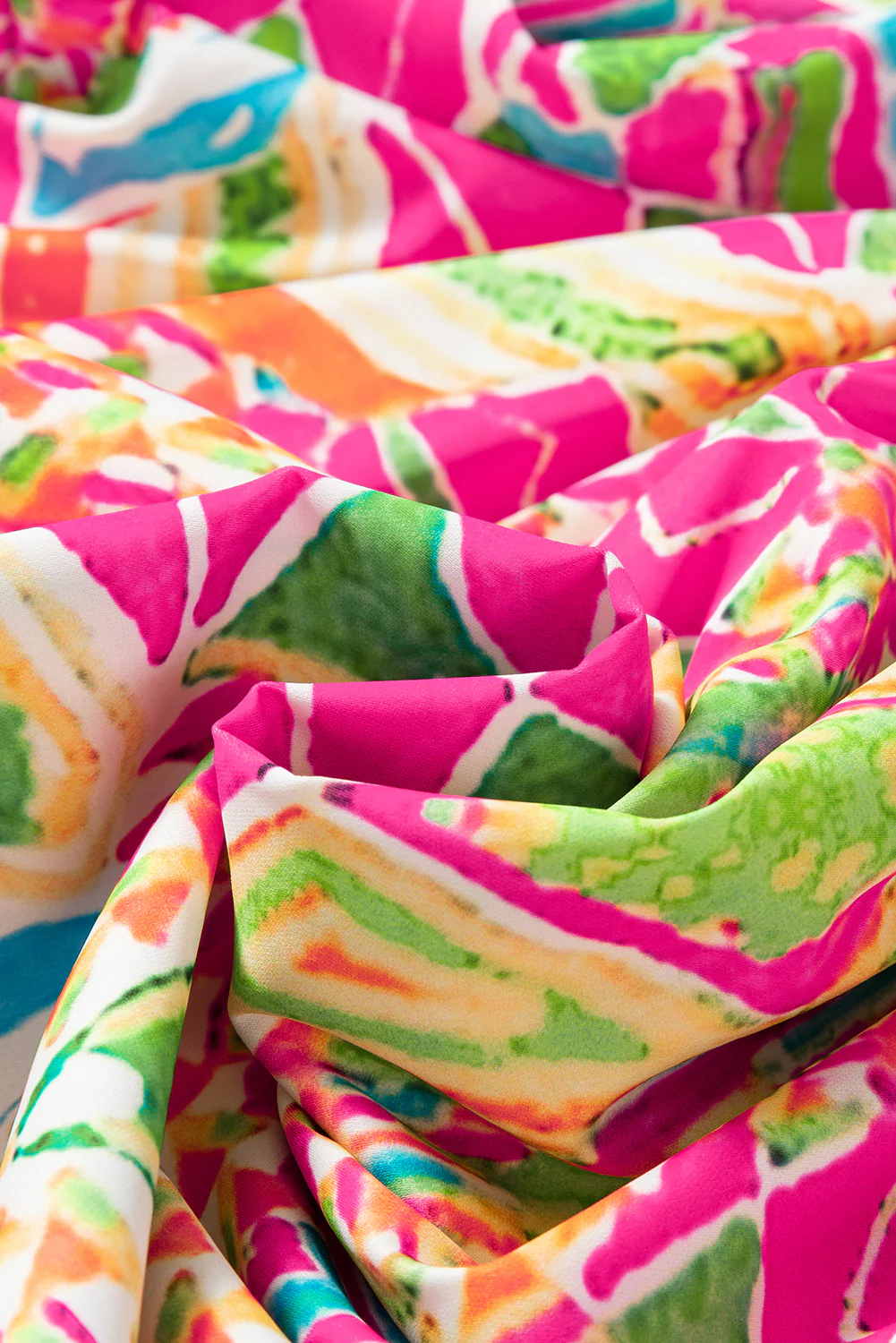 Geometric Print Bell Sleeve O Neck Babydoll Blouse