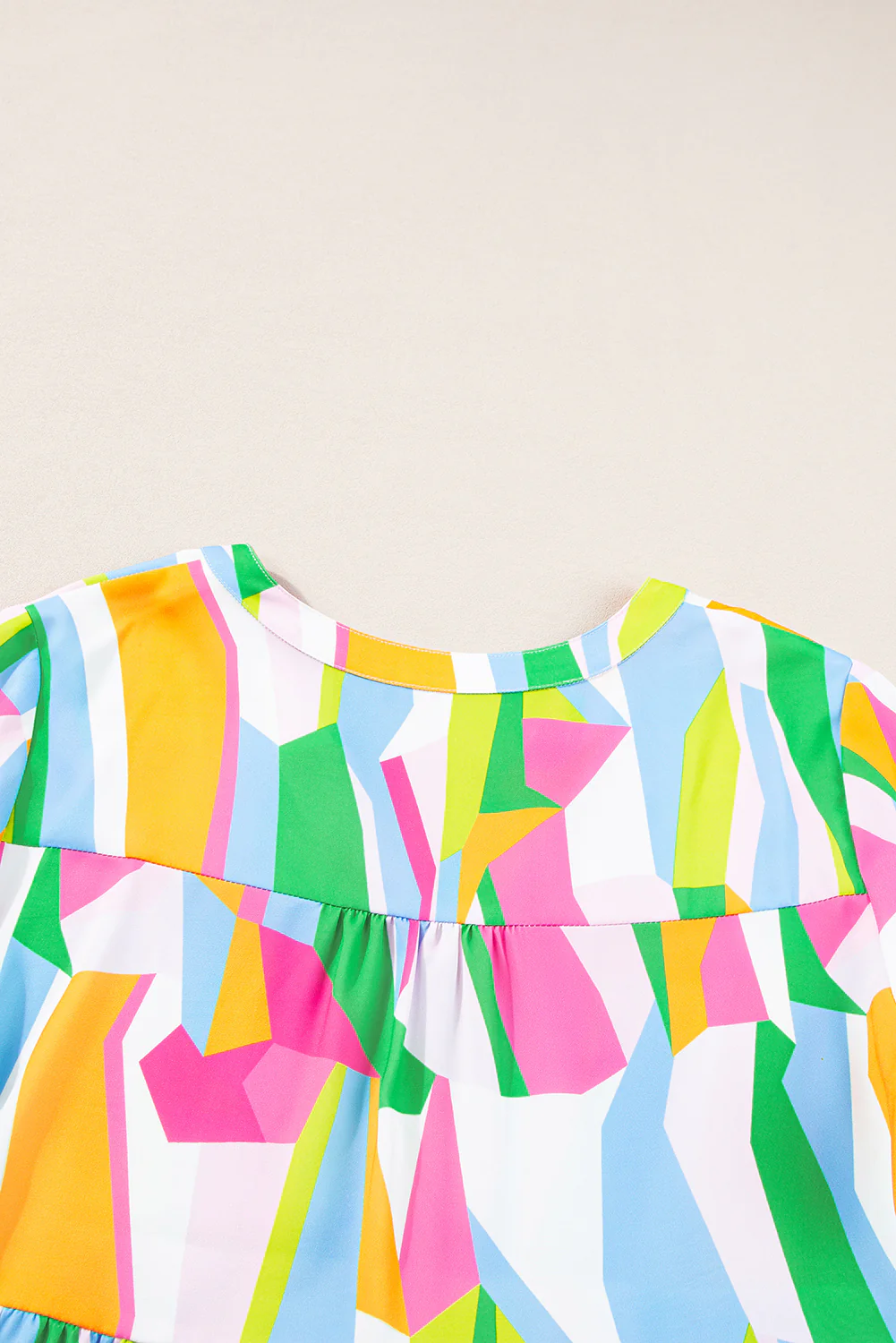 Ruffled Sleeve V Neck Dress