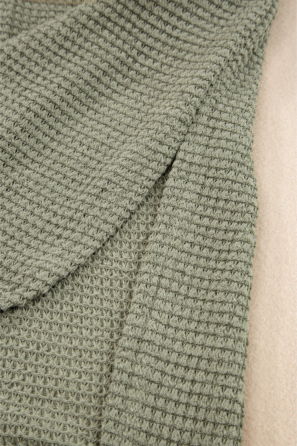 Waffle Texture Curved Hem Side Slit T-shirt Dress