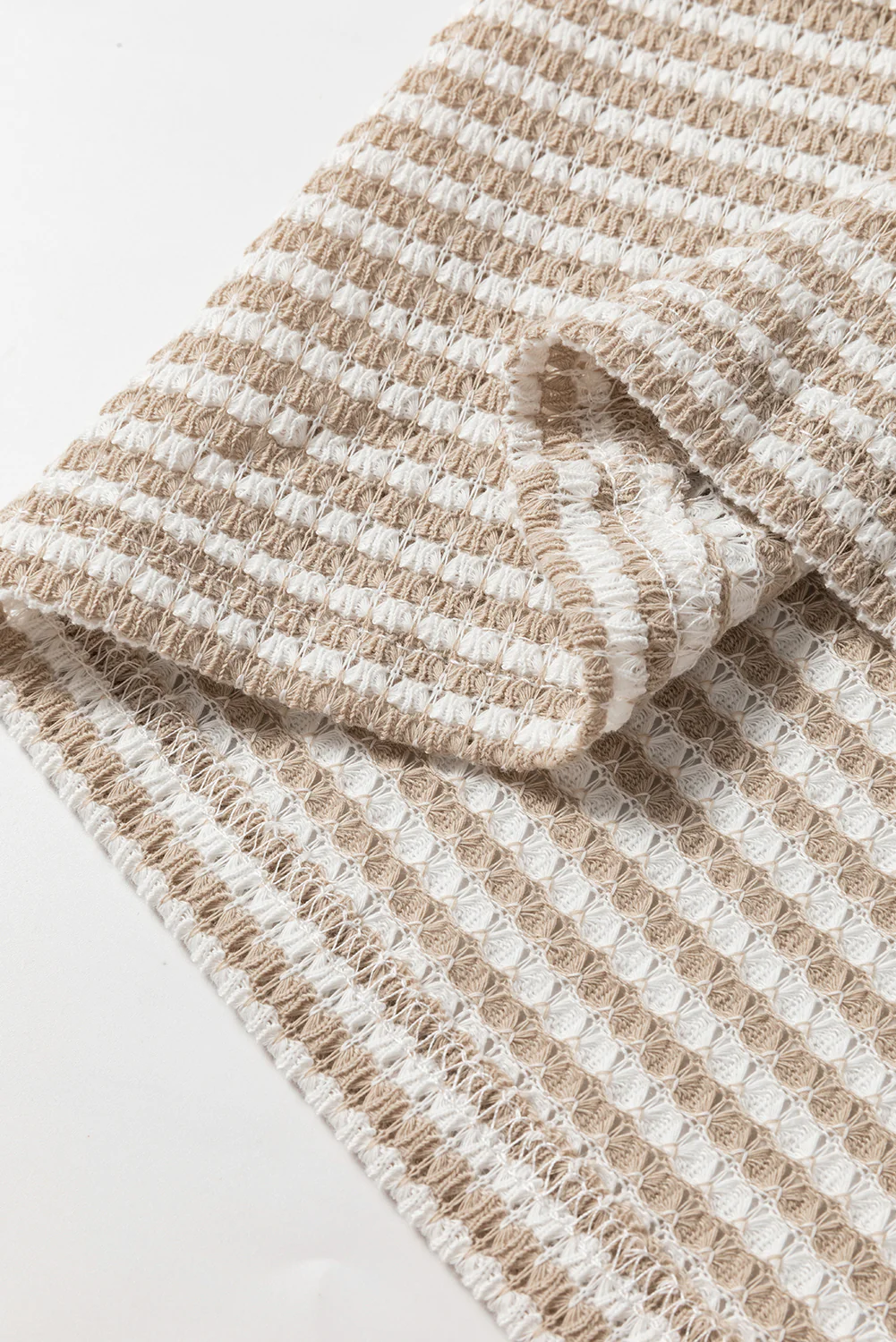 Stripe Round Neck Drop Shoulder Long Sleeve Top