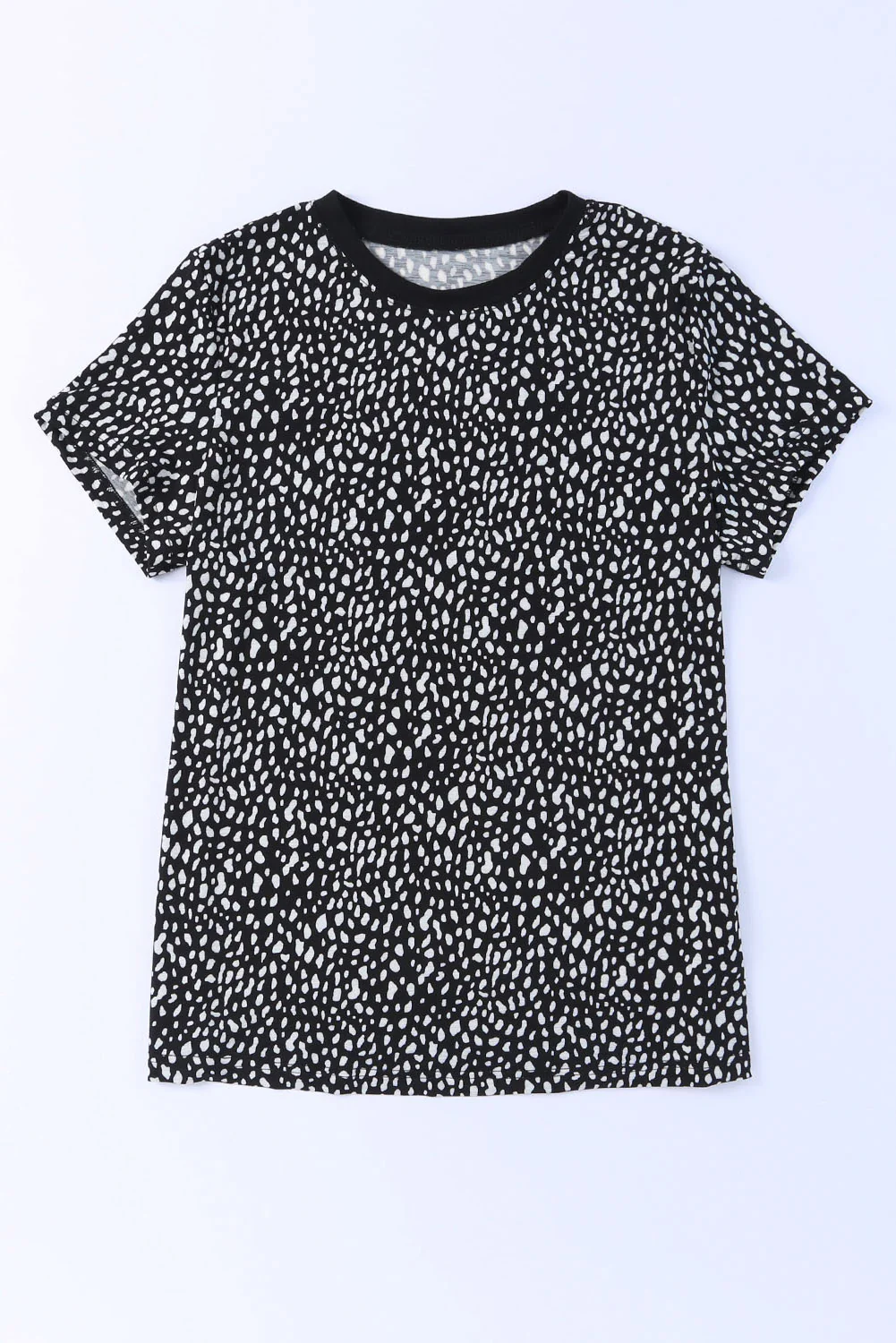 Animal Spotted Print Round Neck Long Sleeve Top