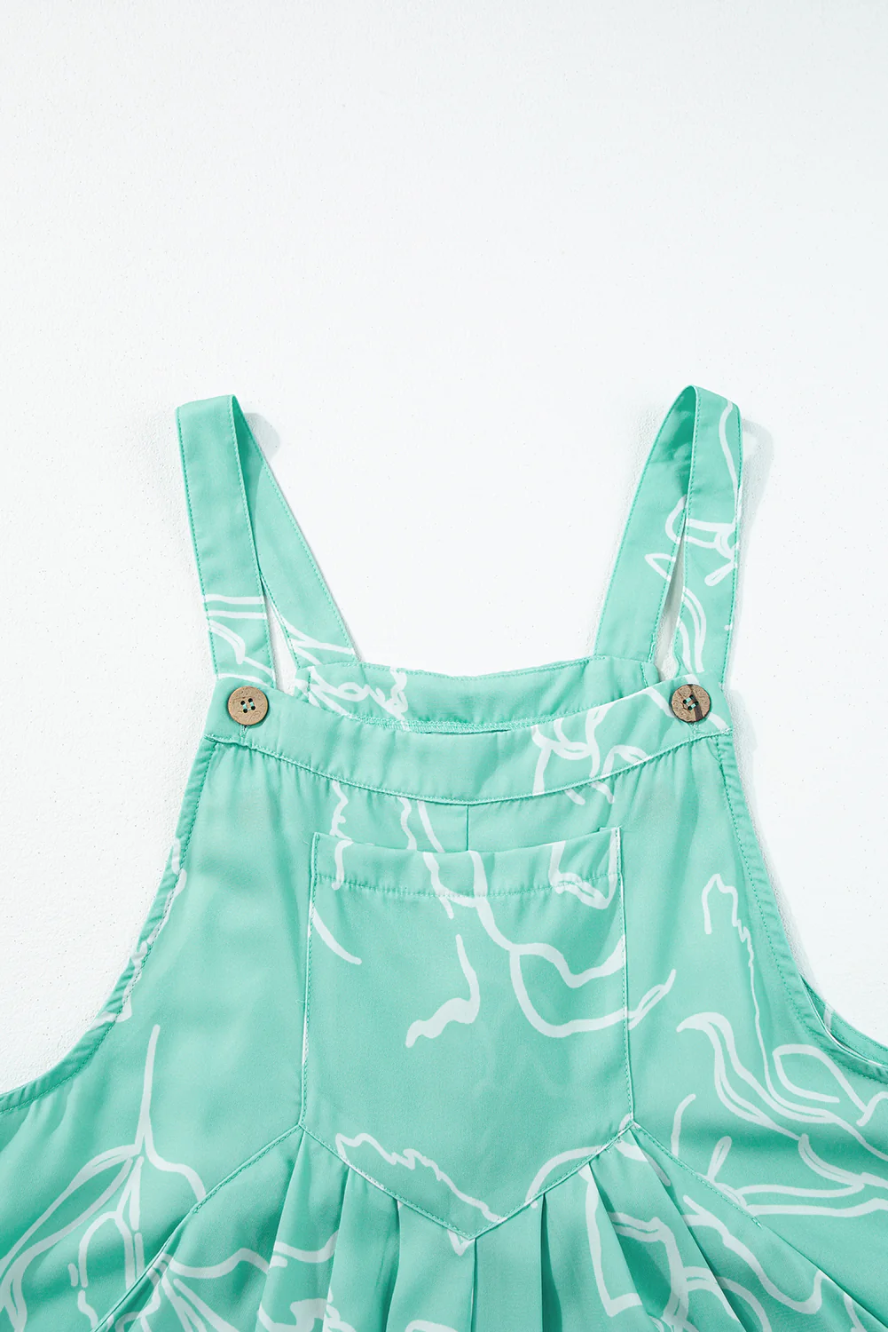 Printed Bib Wide Leg Overalls