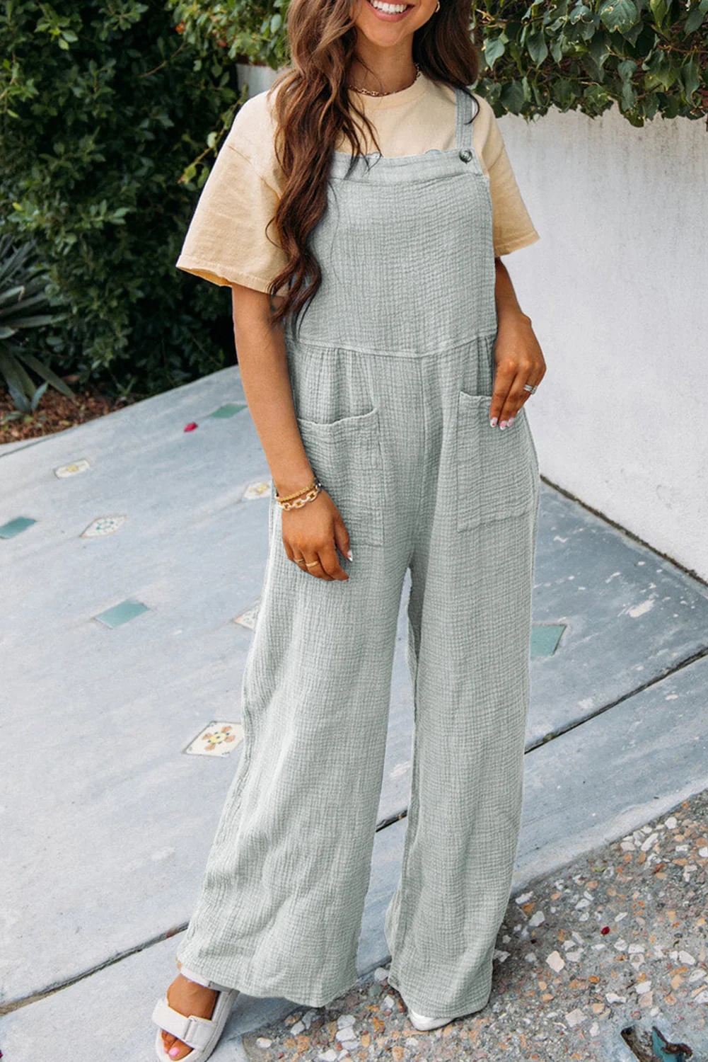 Wide Leg Overall with Pockets