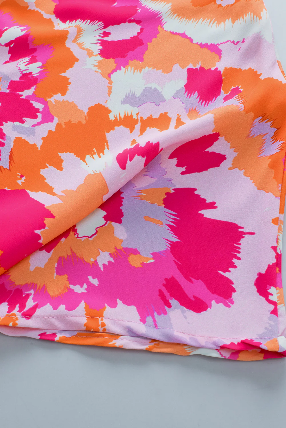 Abstract Print V Neck Summer Blouse