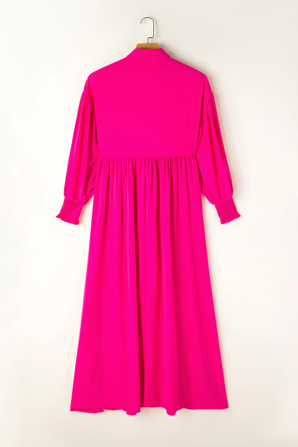 Bubble Sleeve Shirt Maxi Dress
