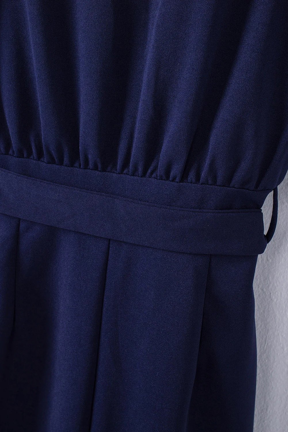 Bracelet Sleeve Waist Tie Wide Leg Jumpsuit