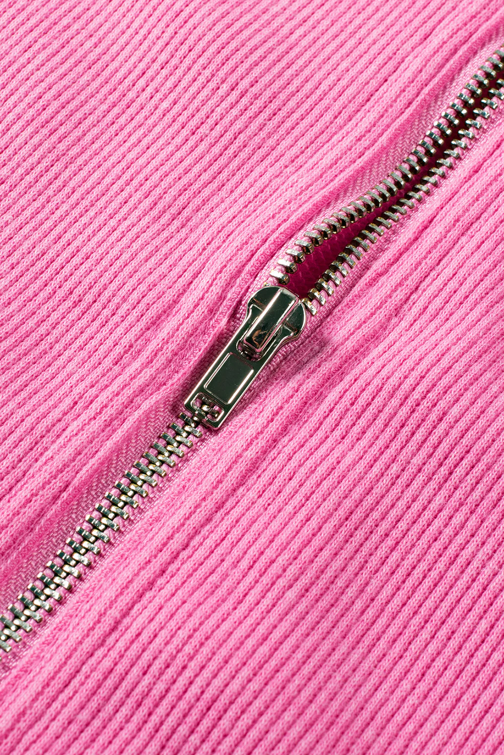 Quarter Zip Pocketed Cap Sleeve Sweatshirt Dress