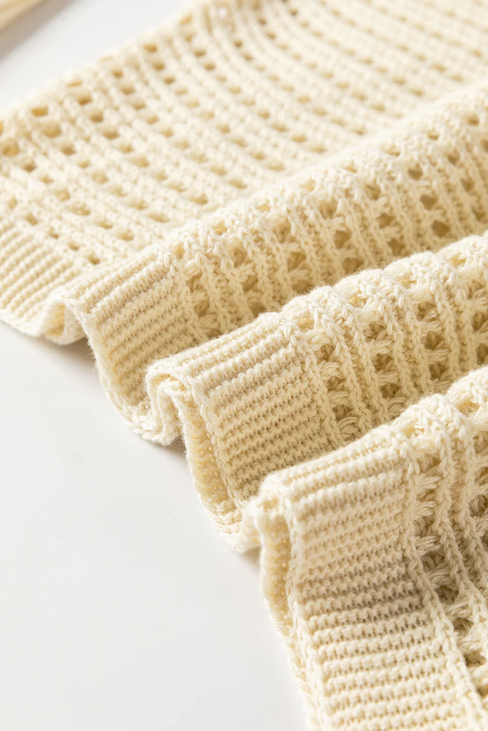 Open Knit Bracelet Sleeve Sweater
