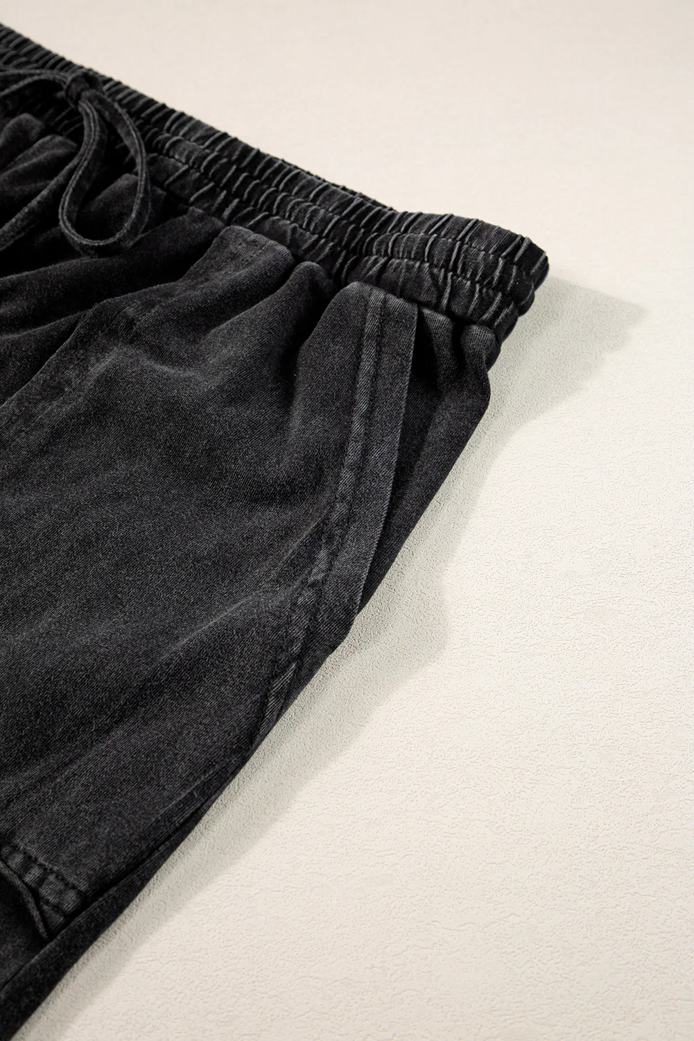 Plus Mineral Wash Exposed Seam Wide Leg Cropped Pants