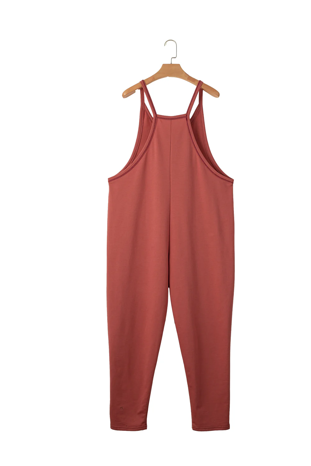Side Pockets Harem Pants Sleeveless V Neck Jumpsuit
