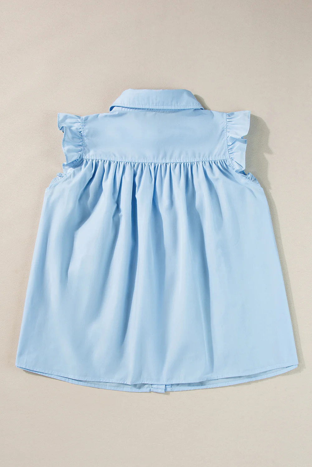 Ric Rac Trim Frilly Sleeveless Shirt