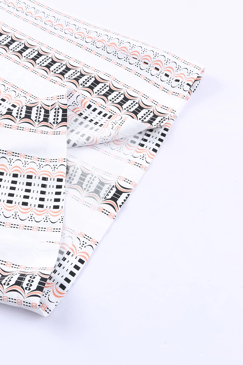 Geometric Pattern Print Shirred Wide Leg Pants