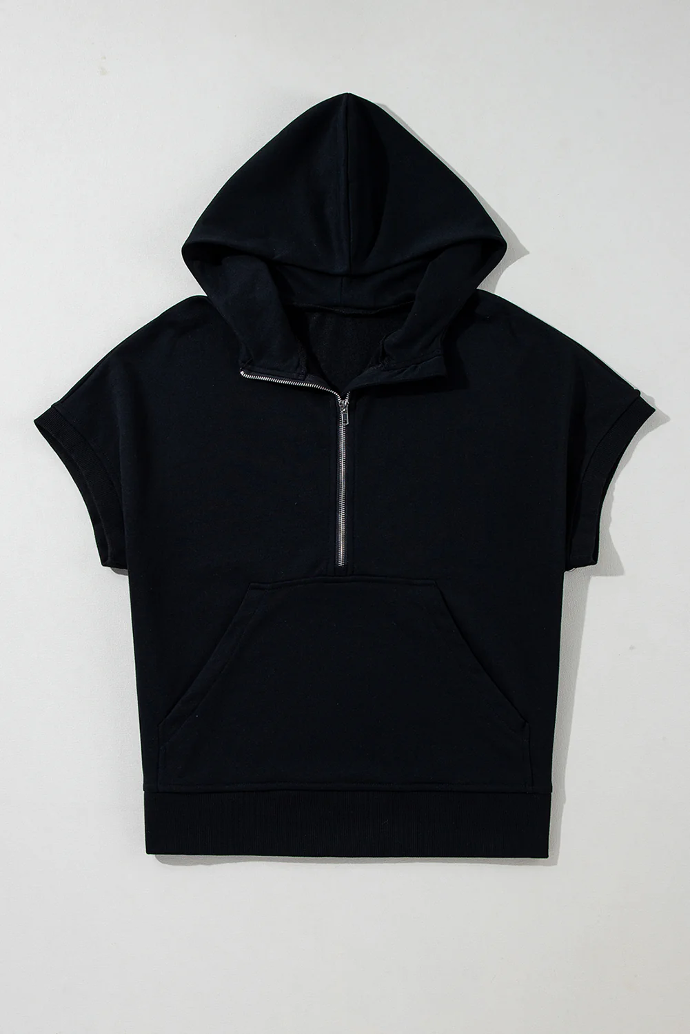 Half Zipper Kangaroo Pocket Hoodie