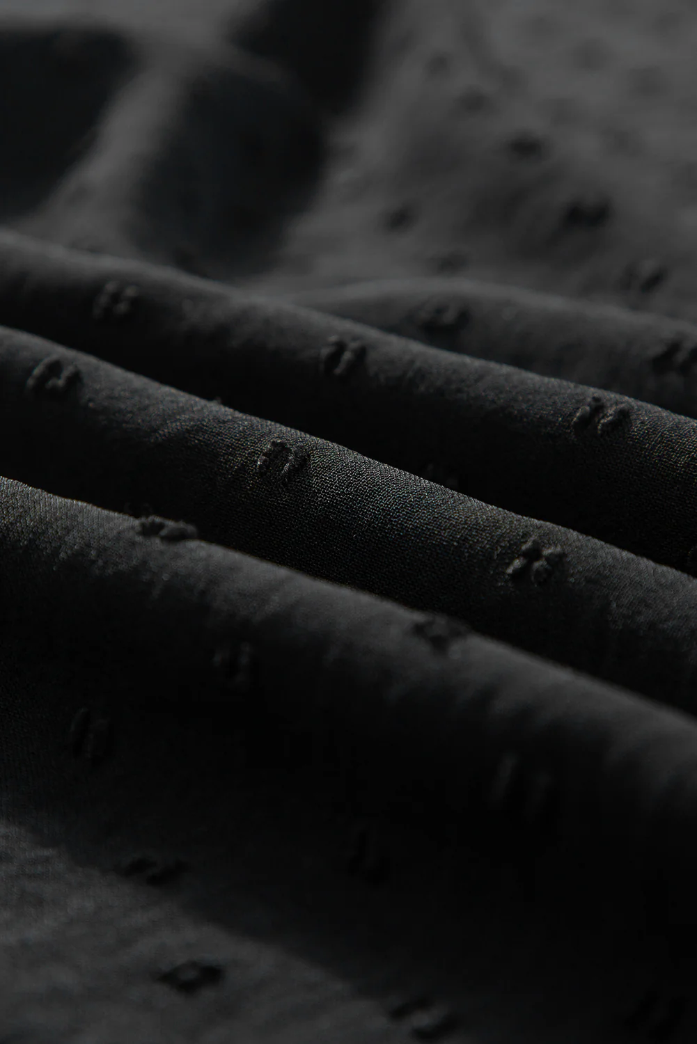 Swiss Dot Mock Neck Batwing Sleeve Blouse