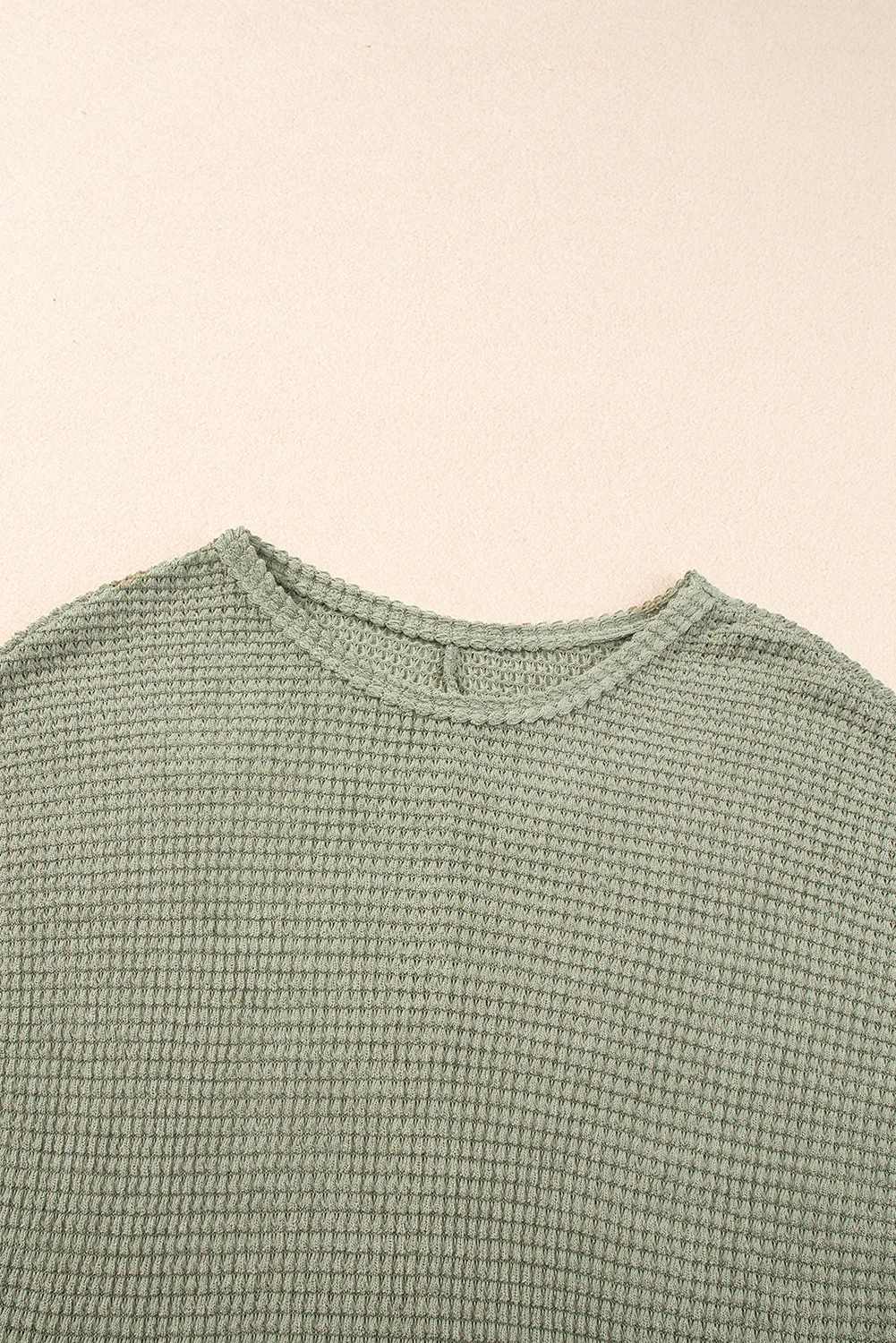 Waffle Texture Curved Hem Side Slit T-shirt Dress