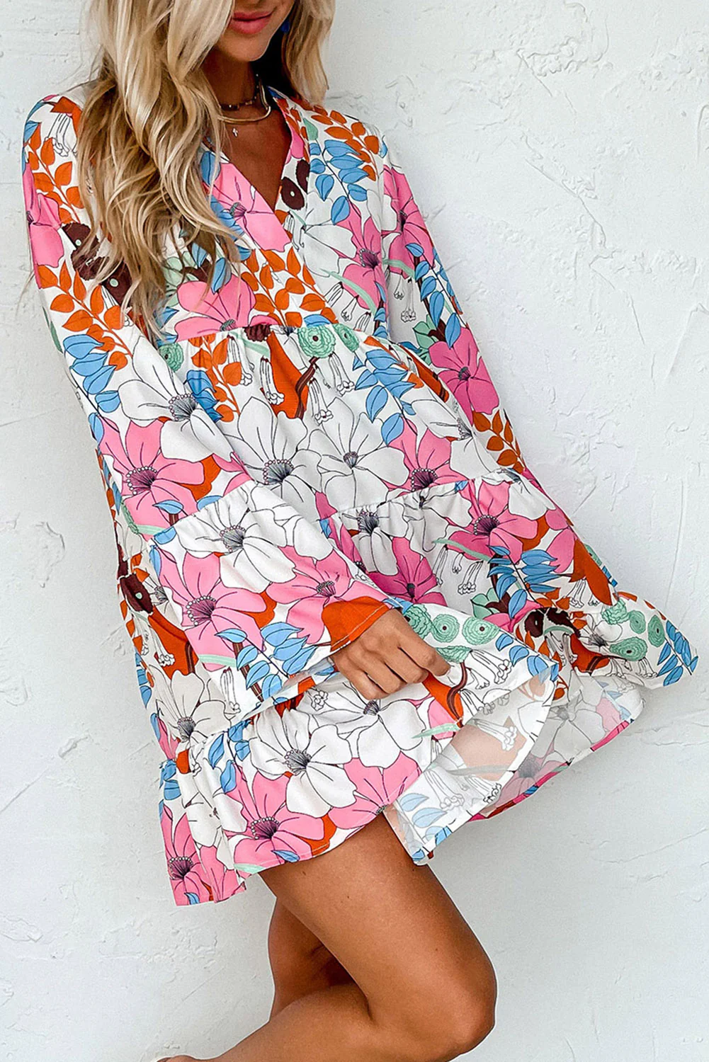 Floral Tiered Mini Dress