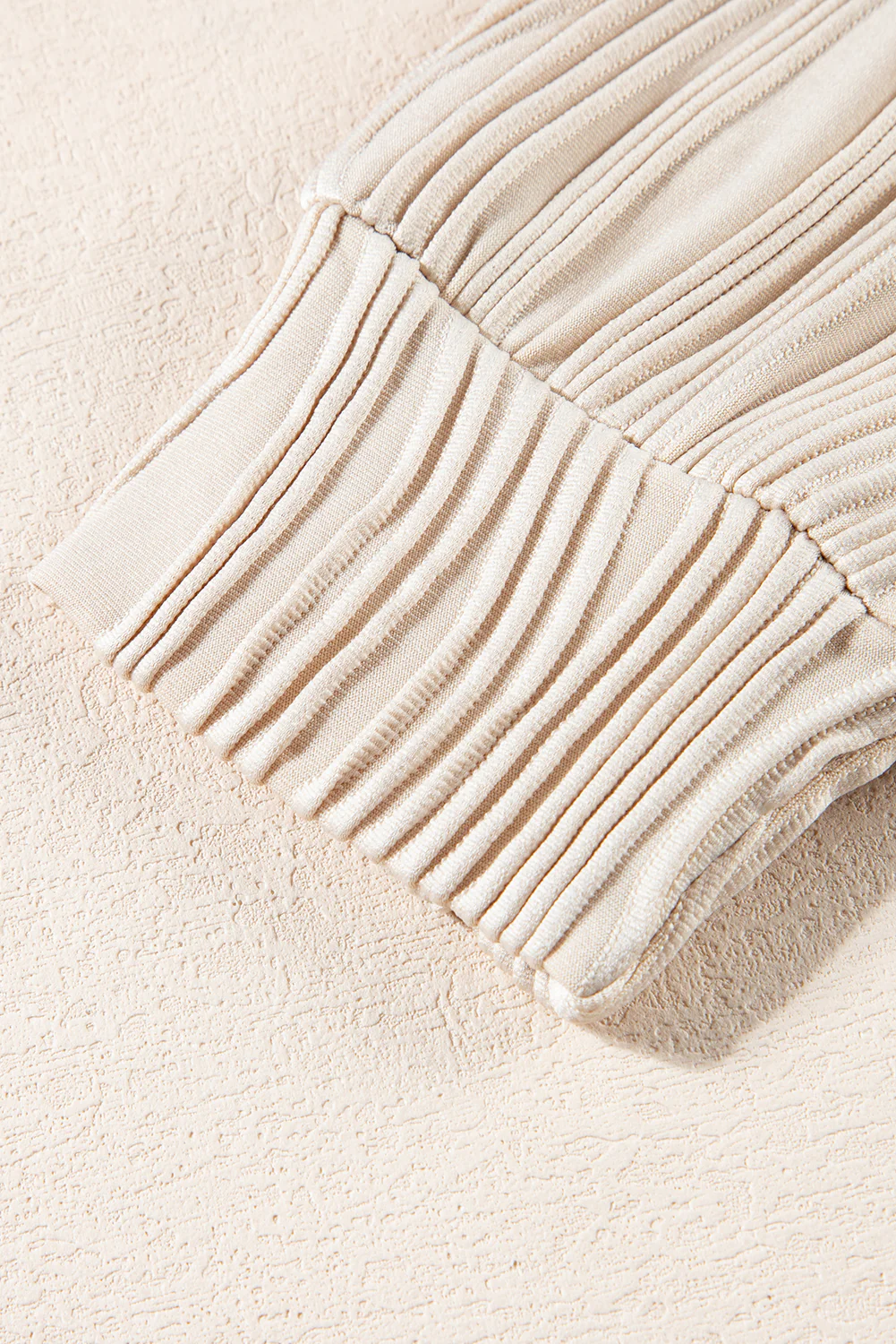 Textured Wavy Round Neck Long Sleeve Top