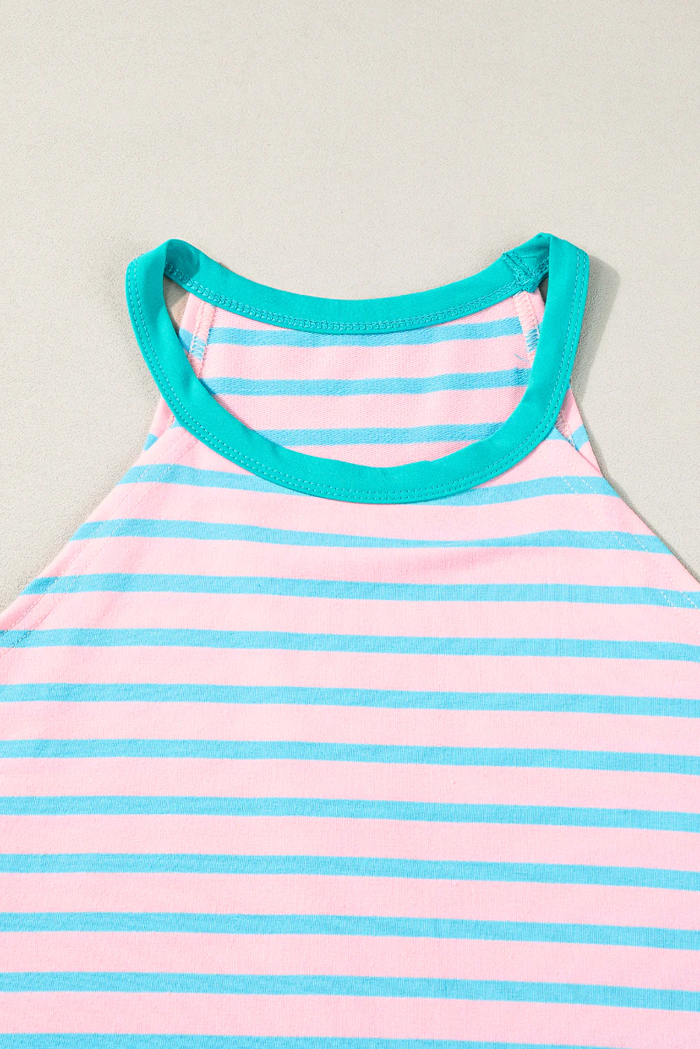 Stripe Round Neck Tank Top