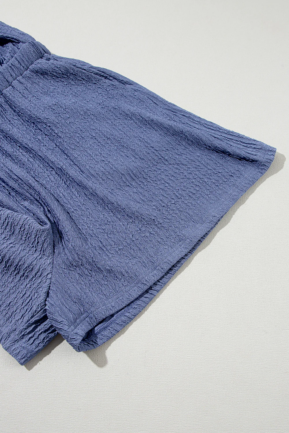 Knot Back High Neck Crinkle Textured Romper