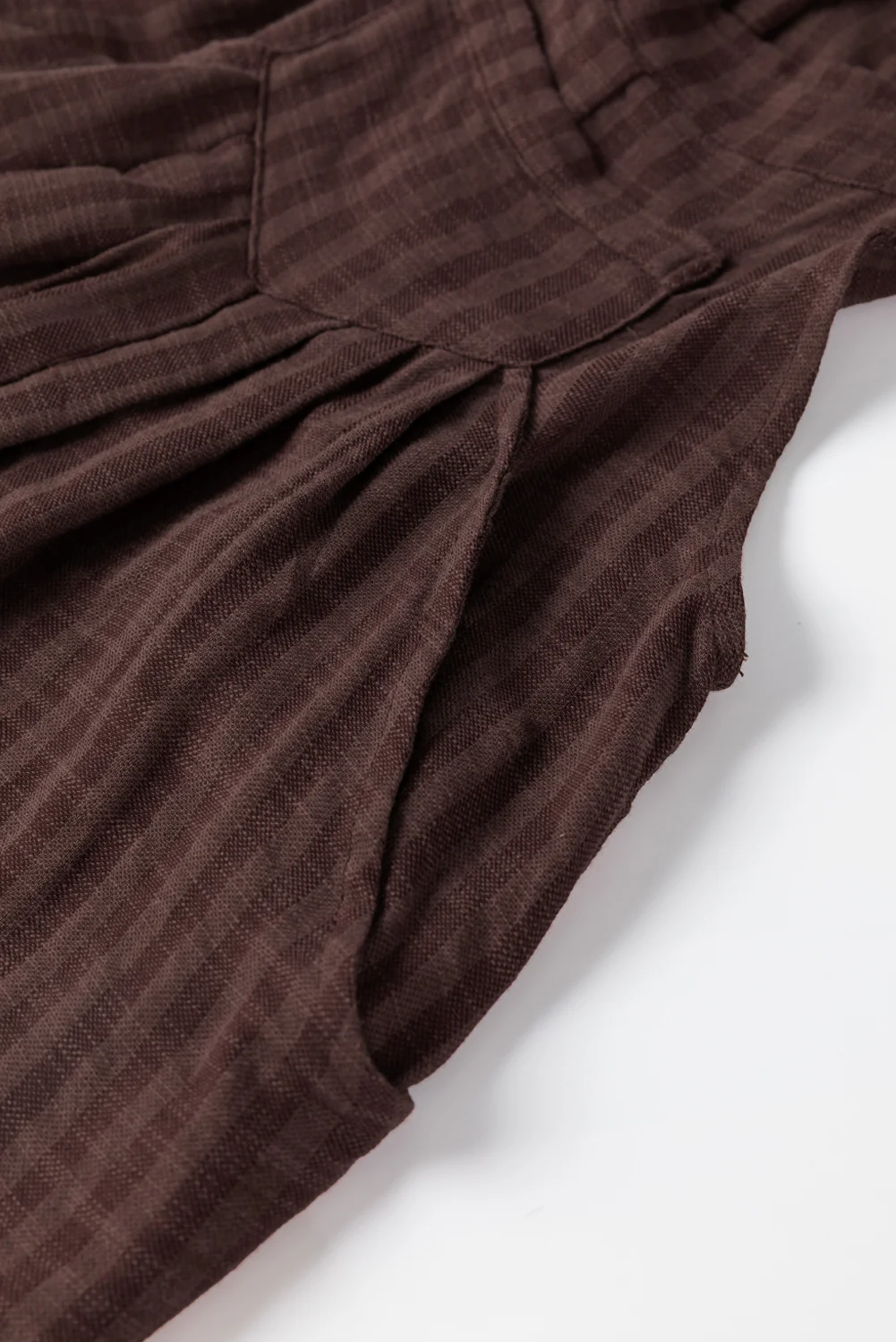 Striped Pleated Wide Leg Pocketed Jumpsuit