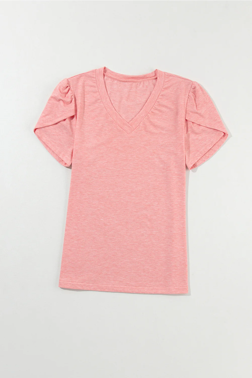 Petal Sleeve V Neck T Shirt