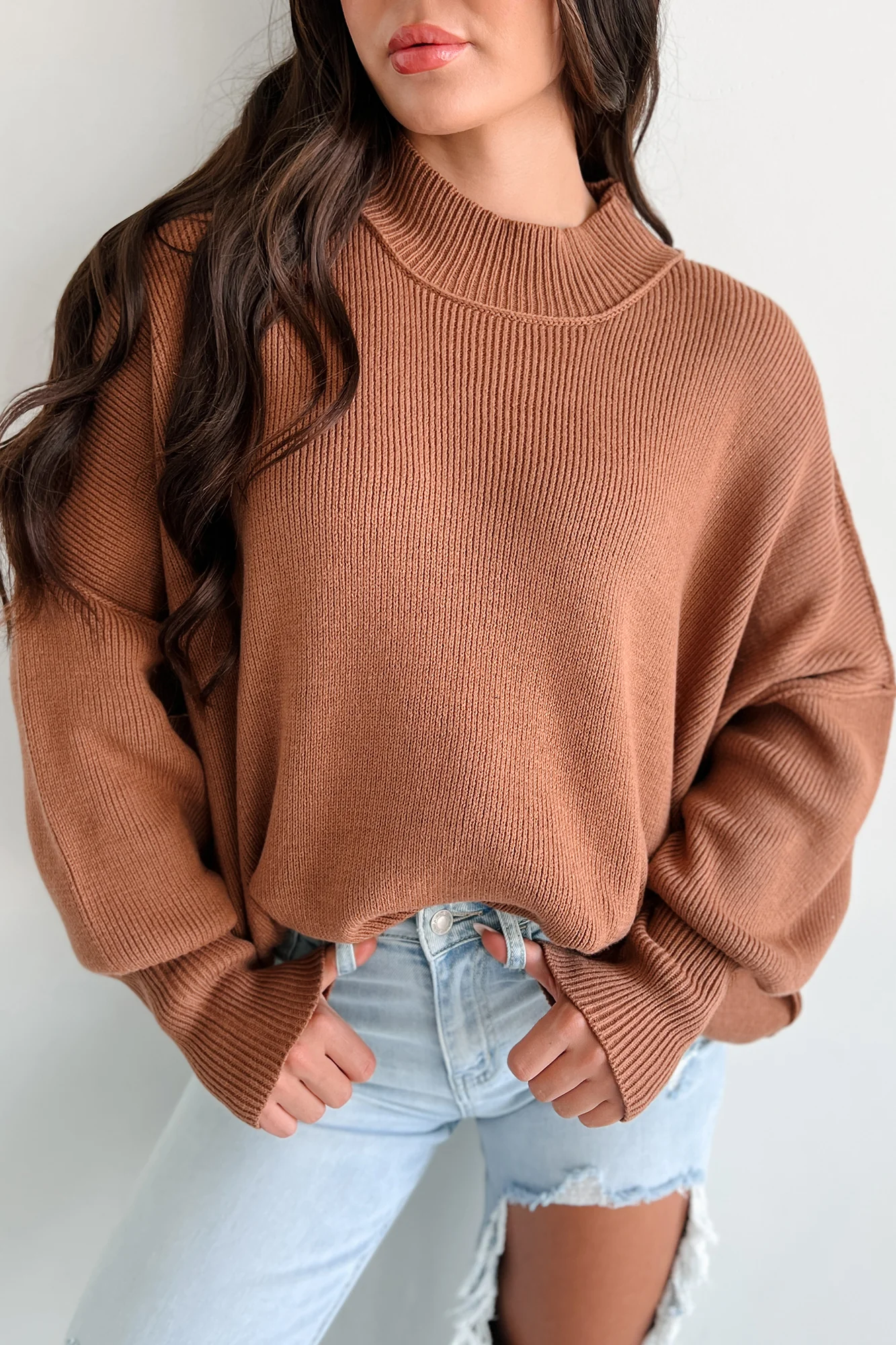 Auden Oversized Zenana Sweater (Deep Camel)