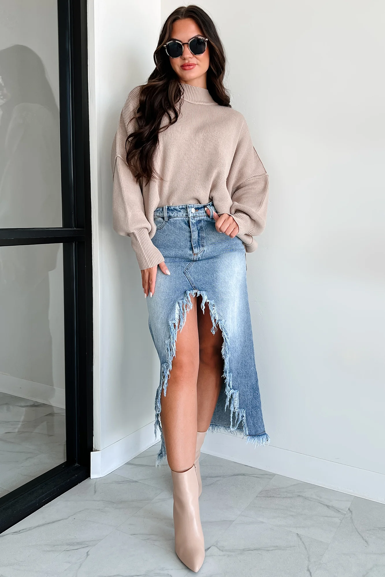 Auden Oversized Zenana Sweater (Ash Mocha)