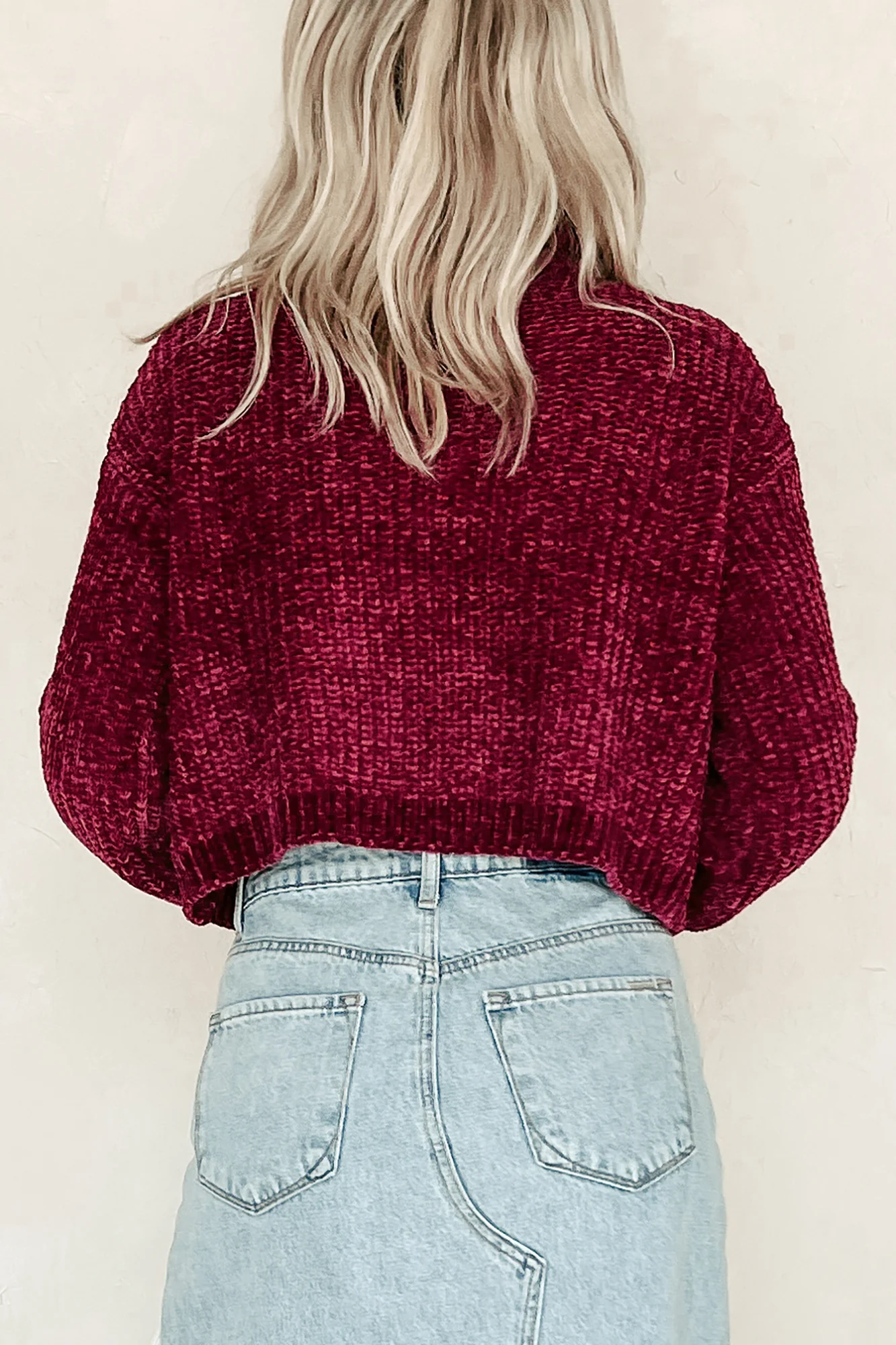 Autumn Comforts Zenana Chenille Sweater (Cabernet)
