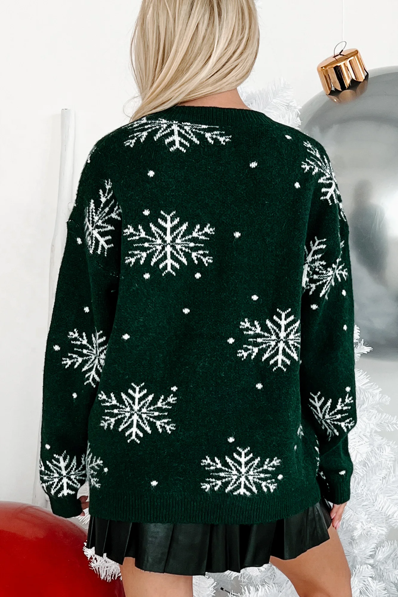 Different In Our Own Way Snowflake Pattern Sweater (Hunter)