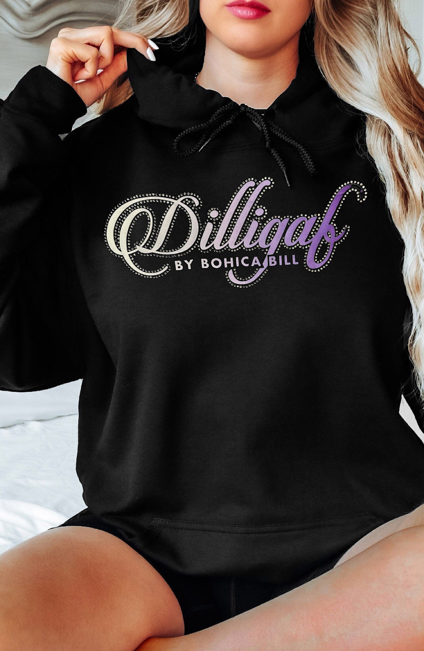 Jeweled Dilligaf Hoodie