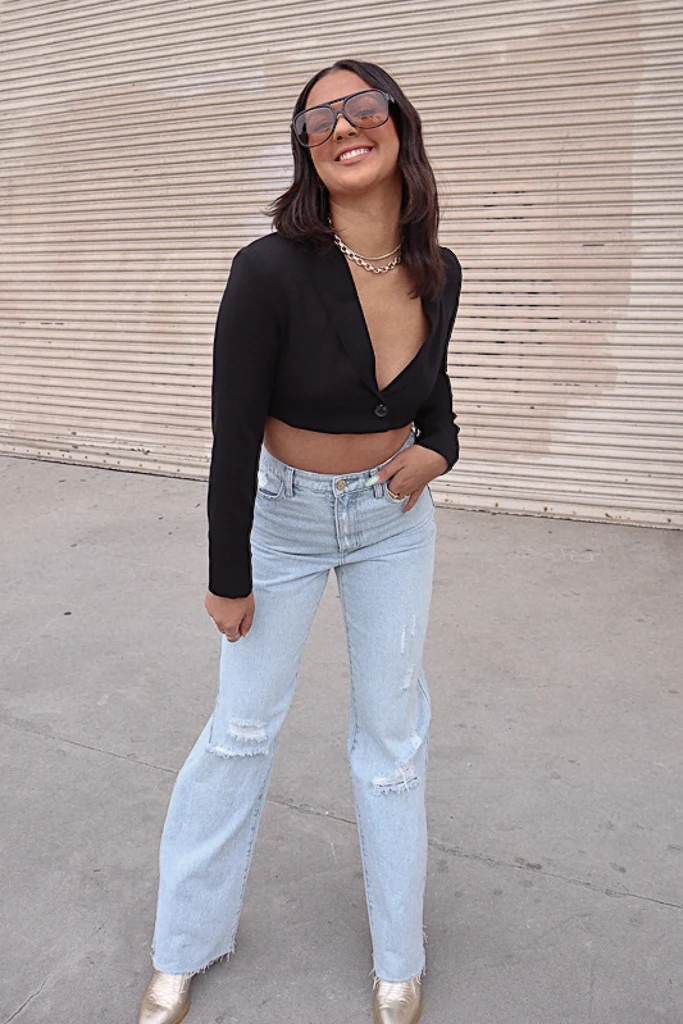 Chic Cropped Blazer Top