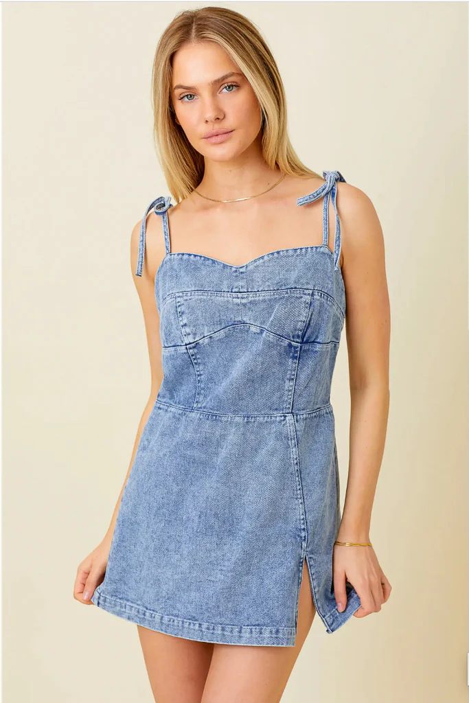 Daisy Duke Denim Tie Dress