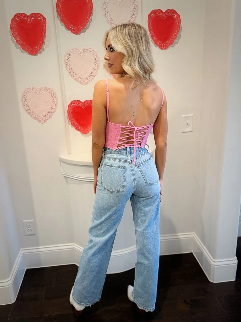 Amore Lace Bustier Top - Blush