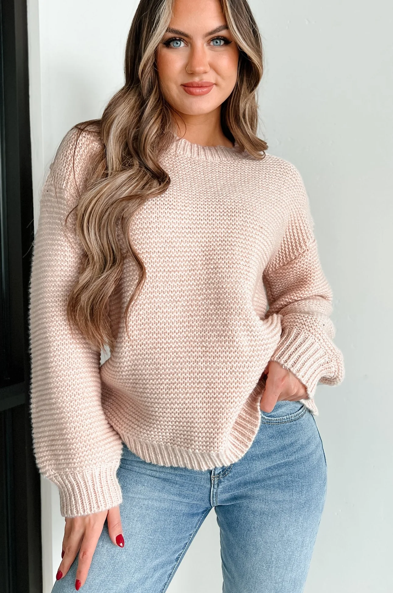 Status Quo Chunky Knit Sweater (Champagne)