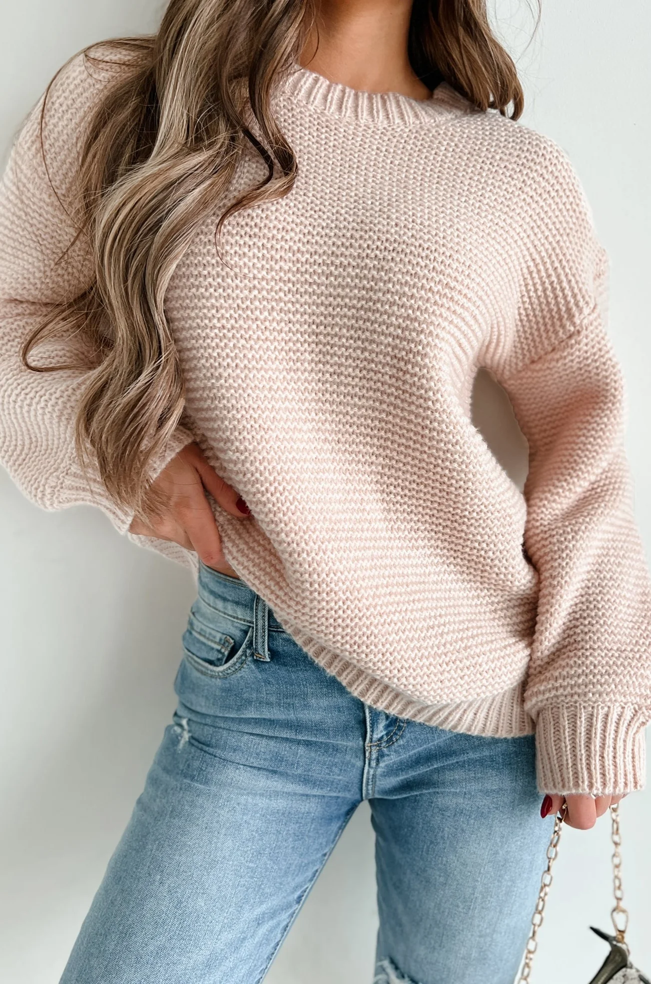 Status Quo Chunky Knit Sweater (Champagne)