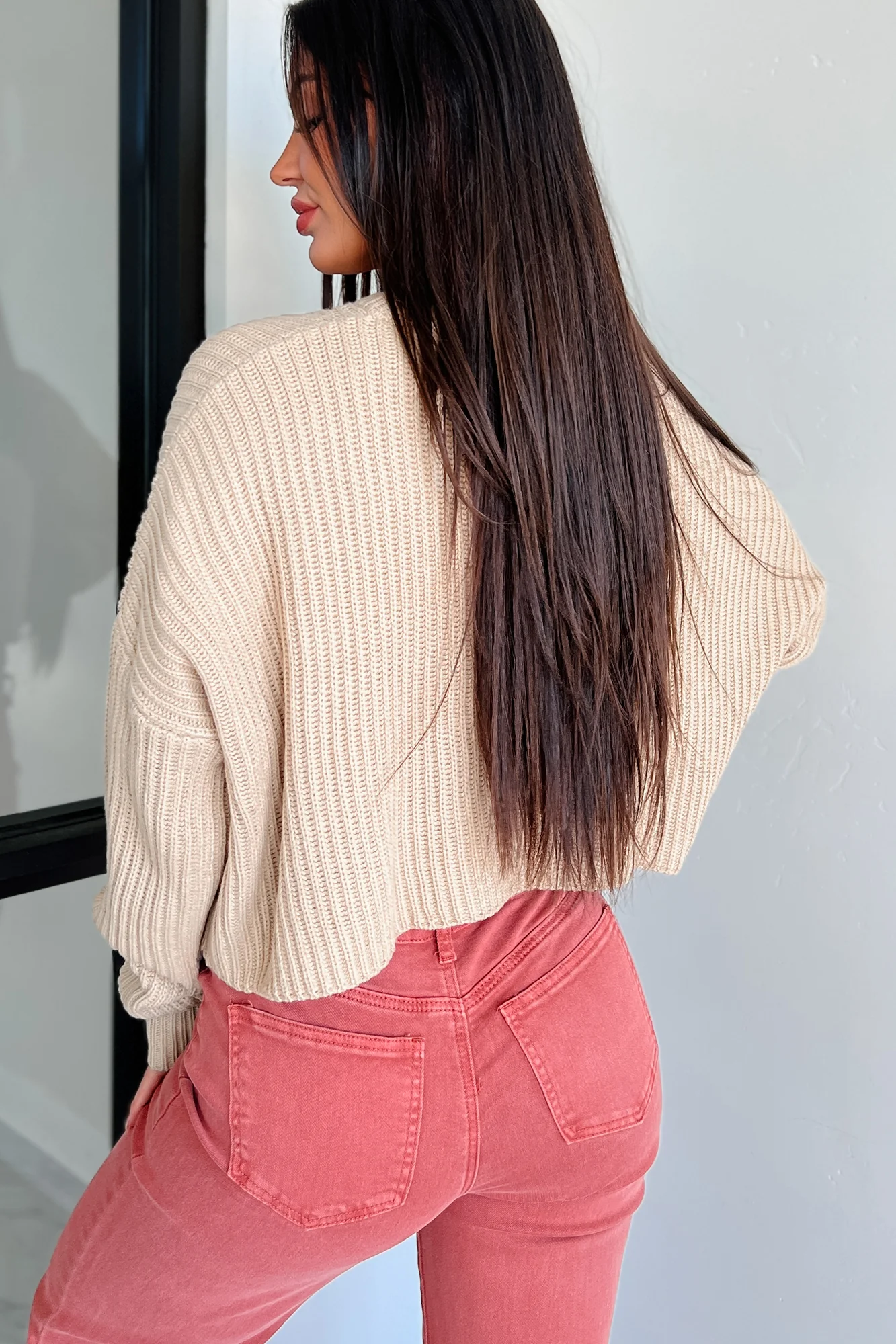 Coziest Memories Crewneck Crop Sweater (Taupe)