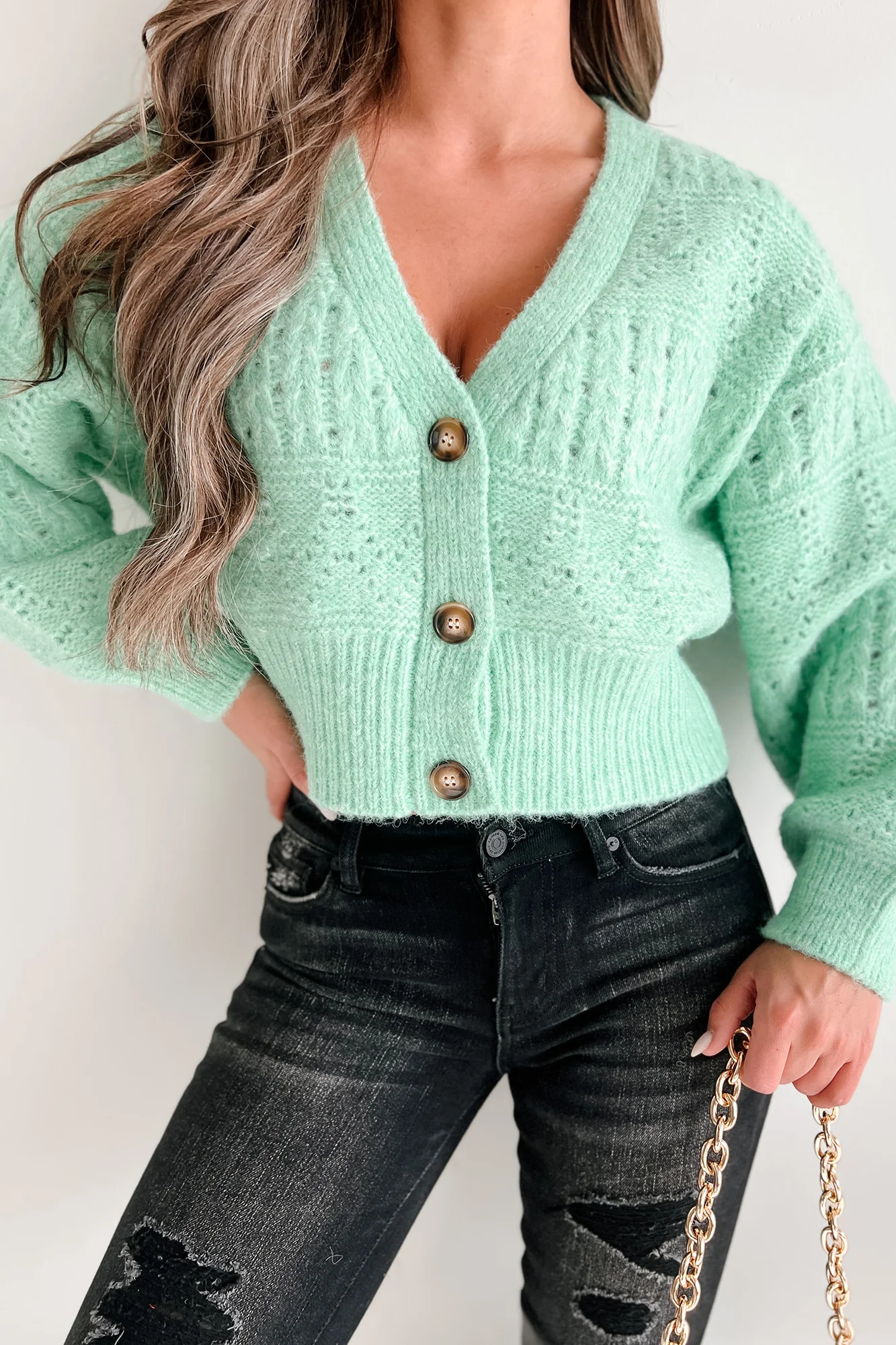 Winifred Sweater Cardigan (Mint Green)