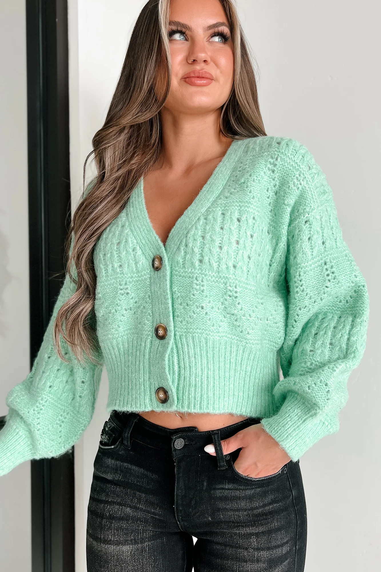 Winifred Sweater Cardigan (Mint Green)
