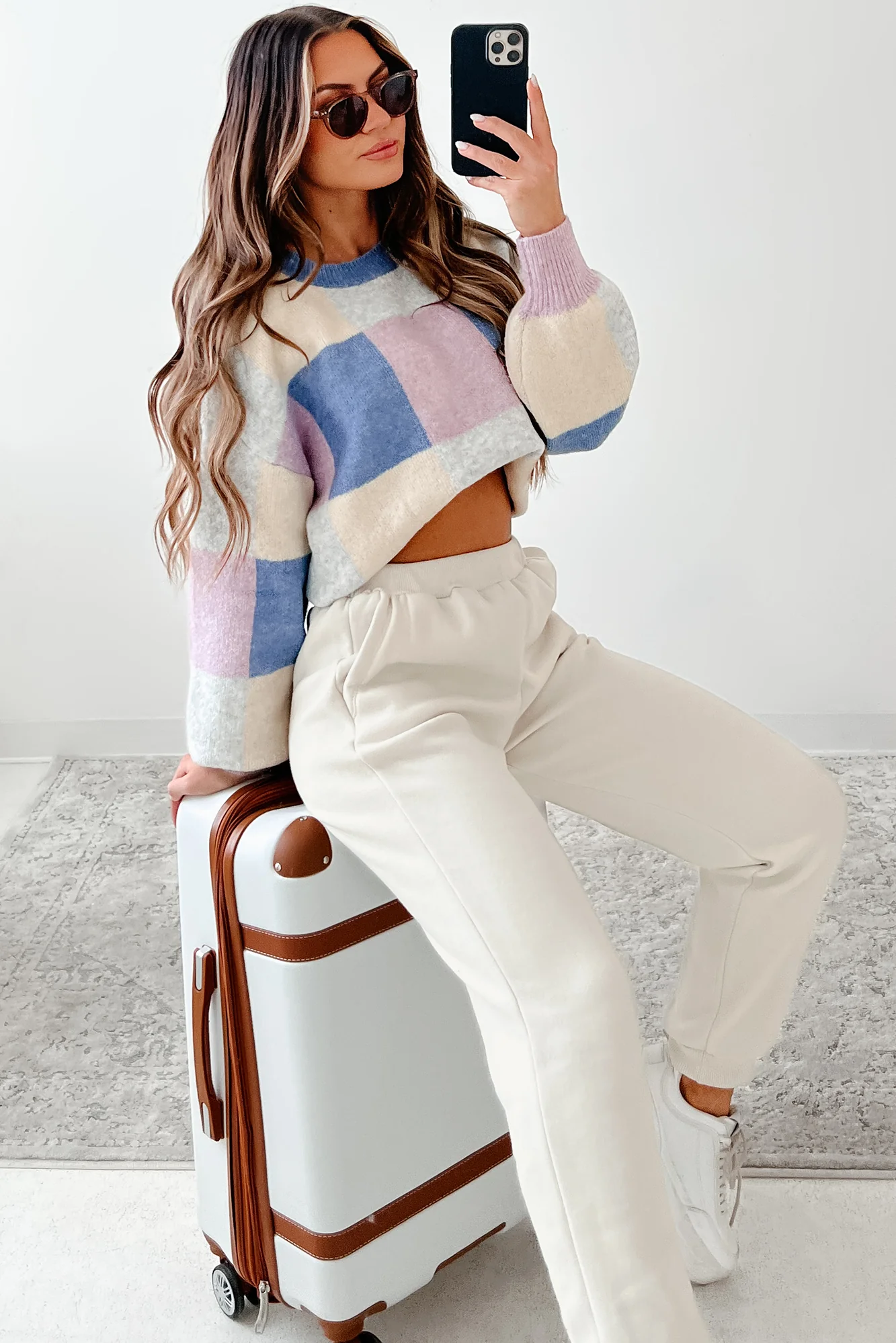 Solving The Puzzle Colorblock Sweater (Blue Multi)