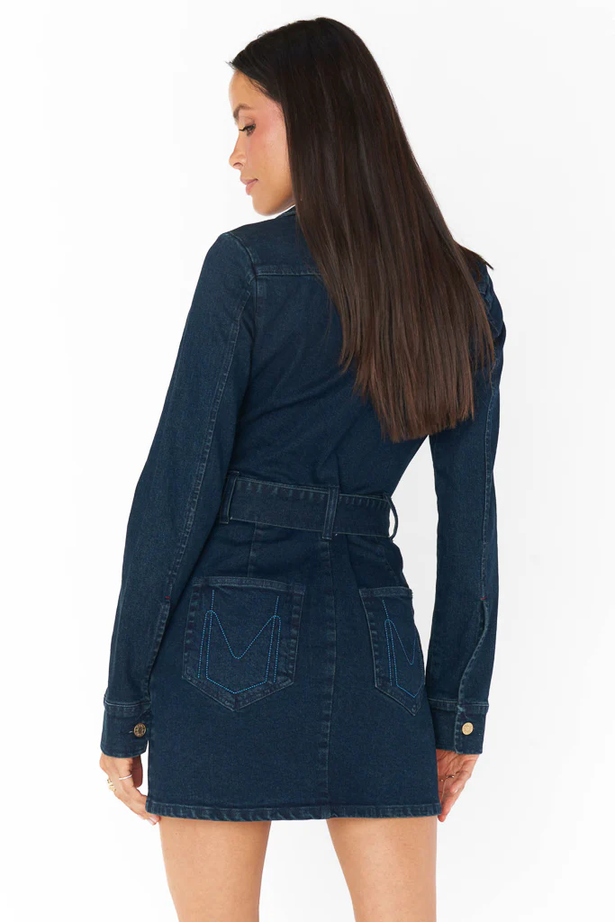 Show Me Your Mumu Outlaw Long Sleeve Denim Dress