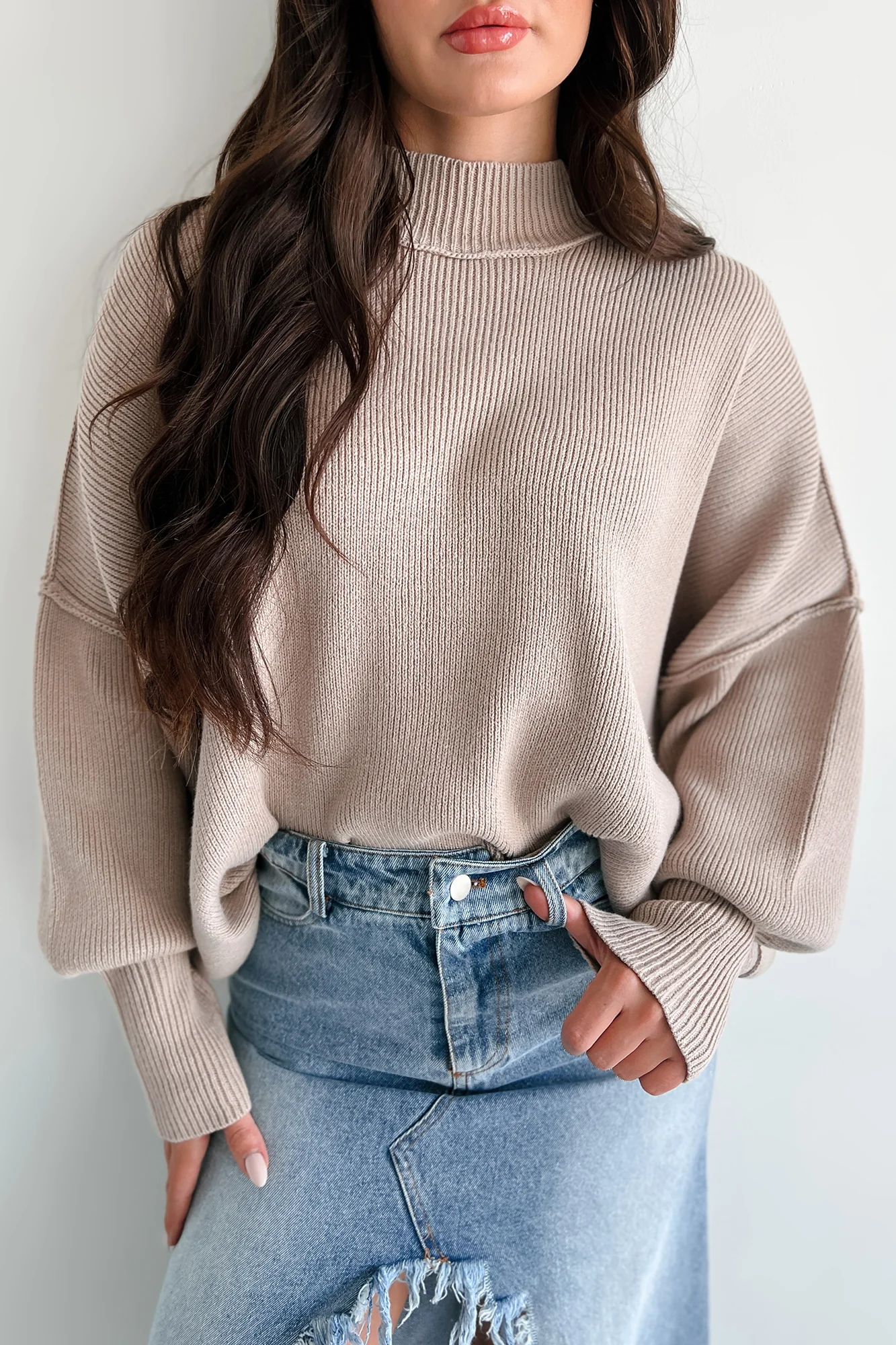 Auden Oversized Zenana Sweater (Ash Mocha)