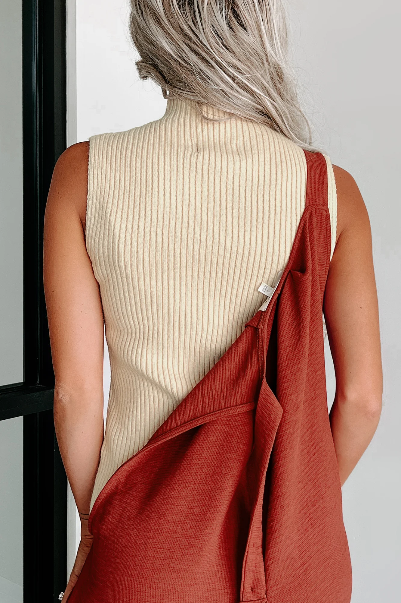 Temporary Escape Mock Neck Sweater Tank (Ivory)