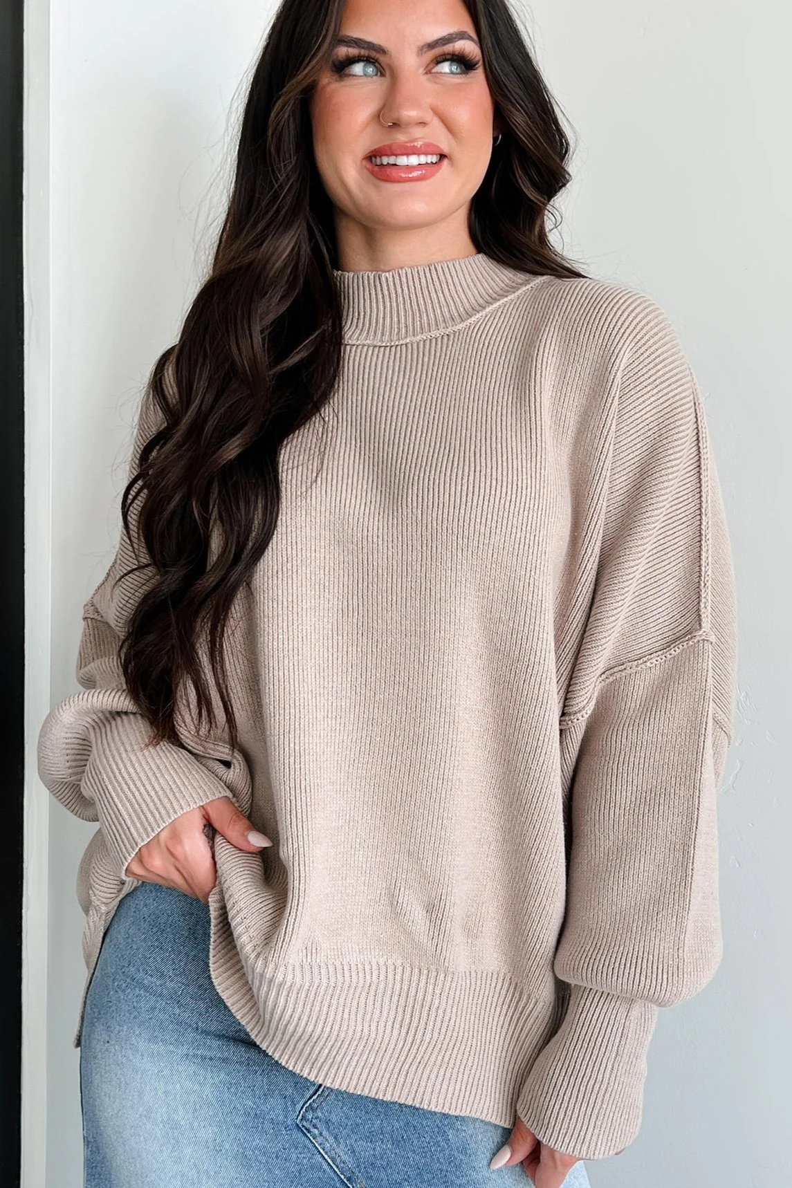 Auden Oversized Zenana Sweater (Ash Mocha)