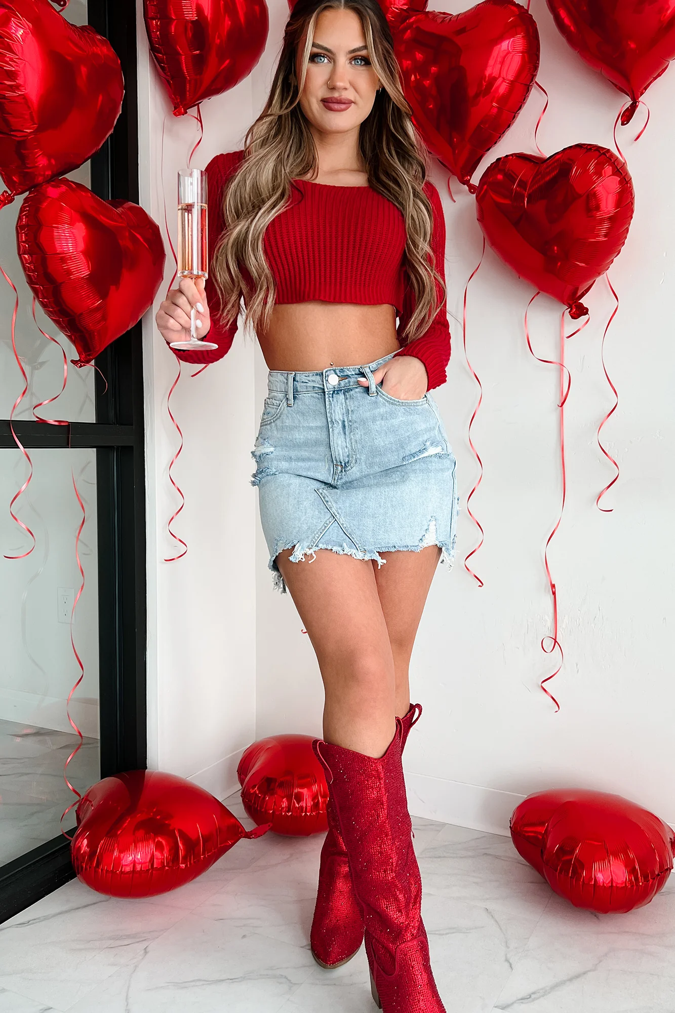 Reason To Believe Crop Sweater (Red)