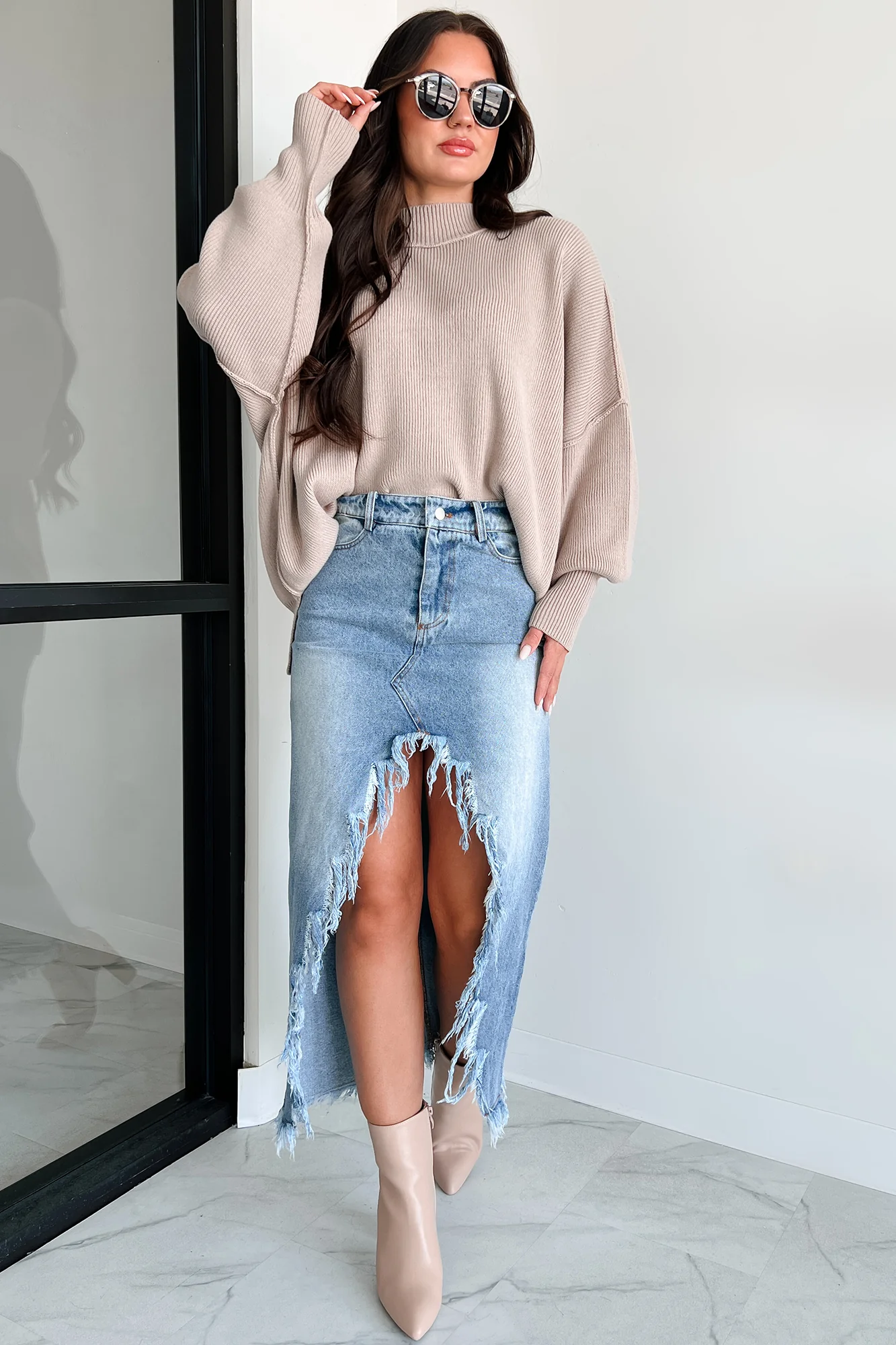 Auden Oversized Zenana Sweater (Ash Mocha)