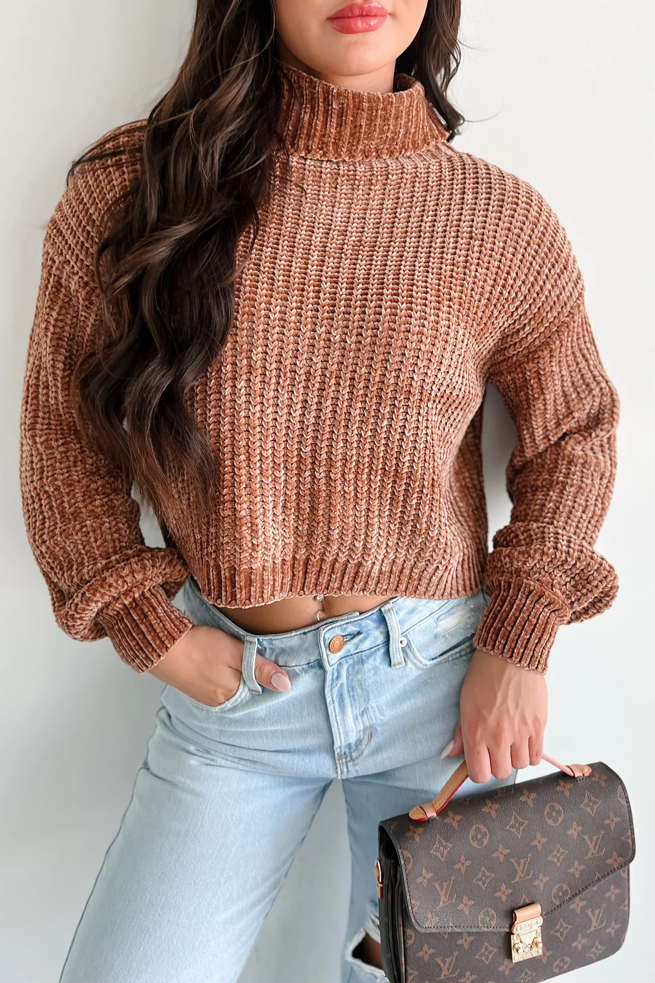 Autumn Comforts Zenana Chenille Sweater (Deep Camel)